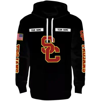 custom usc trojans punisher skull black hoodie best selling