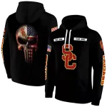custom usc trojans punisher skull black hoodie best selling