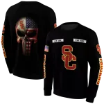 custom usc trojans punisher skull black hoodie best selling