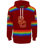 custom usc trojans rainbow stripes red hoodie best selling