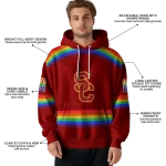 custom usc trojans rainbow stripes red hoodie best selling