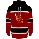 custom usc trojans striped pattern red hoodie best selling