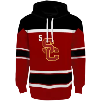 custom usc trojans striped pattern red hoodie best selling