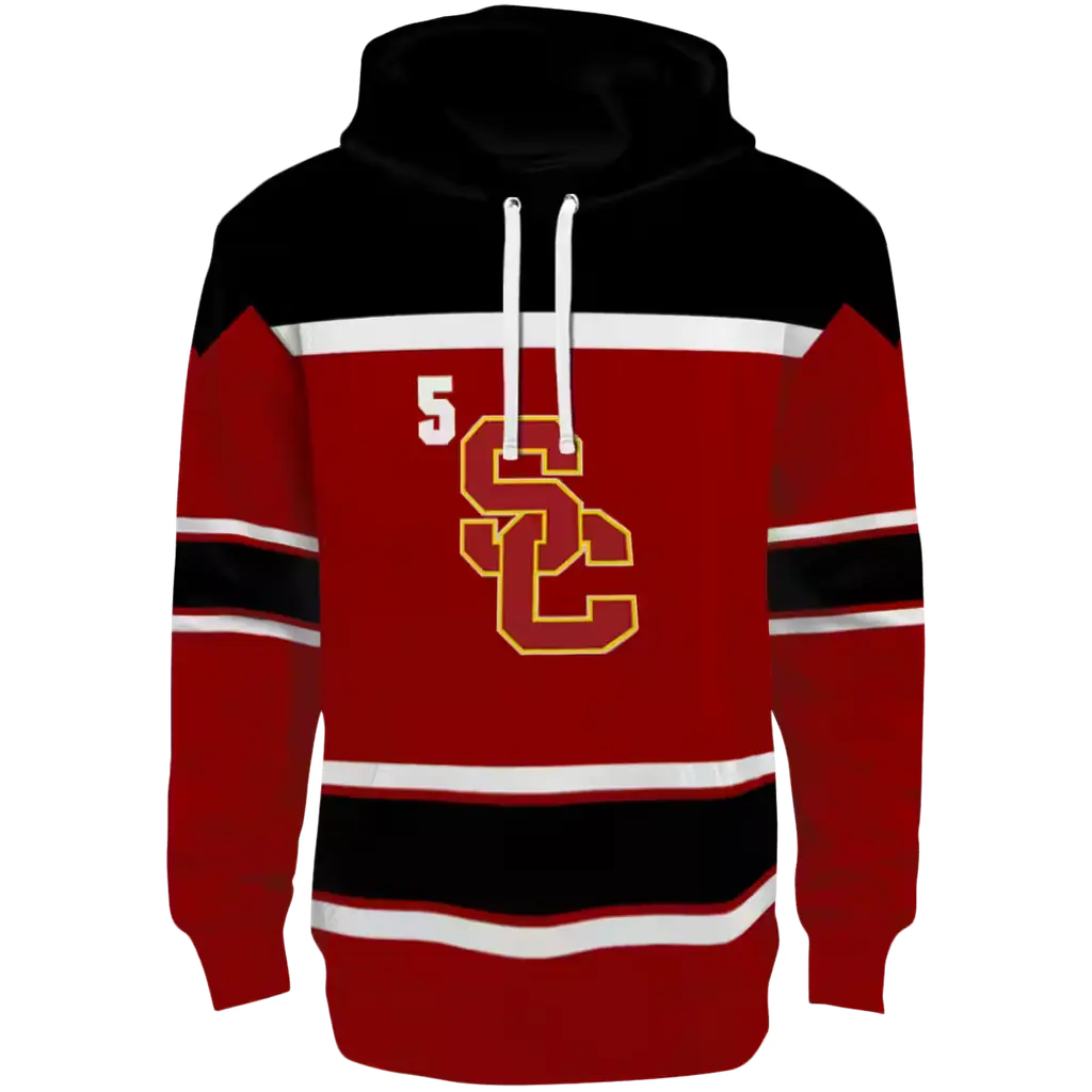 custom usc trojans striped pattern red hoodie best selling custom usc trojans striped pattern red hoodie best selling