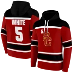 custom usc trojans striped pattern red hoodie best selling