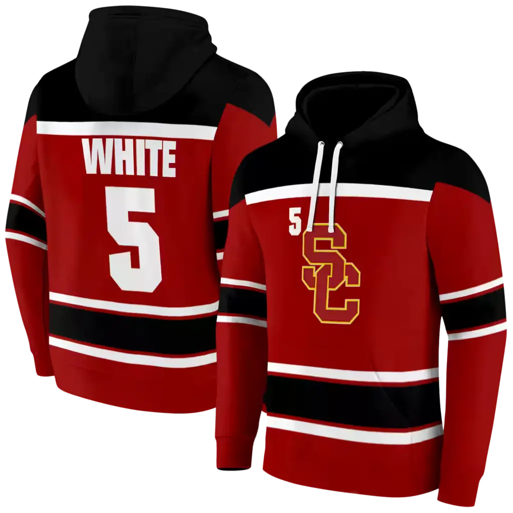 custom usc trojans striped pattern red hoodie fashion forward custom usc trojans striped pattern red hoodie fashion forward