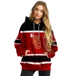 custom usc trojans striped pattern red hoodie best selling