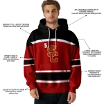 custom usc trojans striped pattern red hoodie best selling