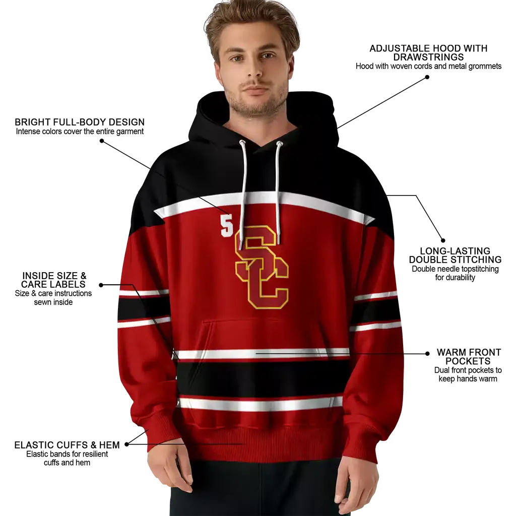 custom usc trojans striped pattern red hoodie latest model custom usc trojans striped pattern red hoodie latest model