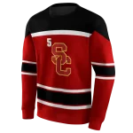 custom usc trojans striped pattern red hoodie best selling