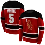 custom usc trojans striped pattern red hoodie best selling