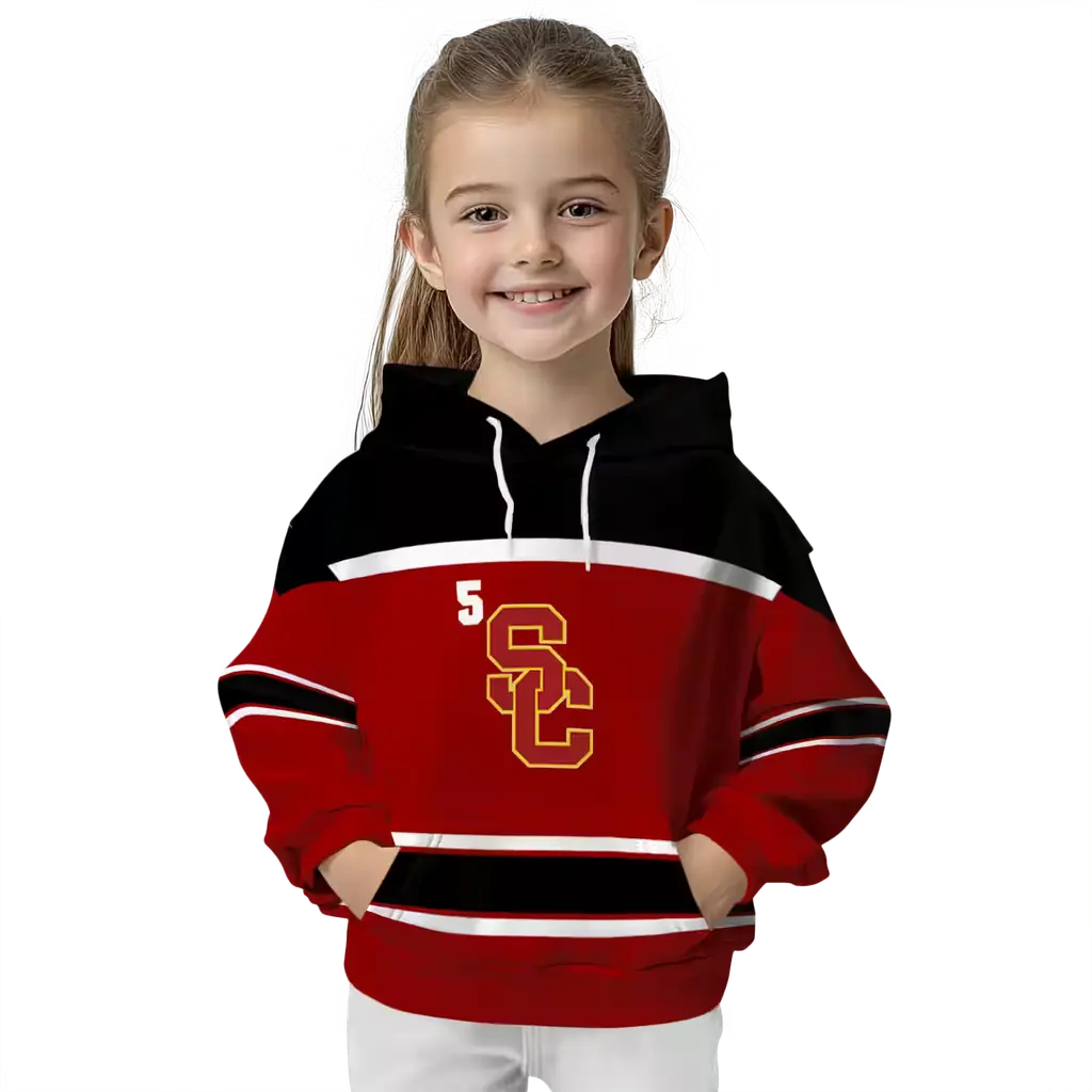 custom usc trojans striped pattern red hoodie top rated custom usc trojans striped pattern red hoodie top rated