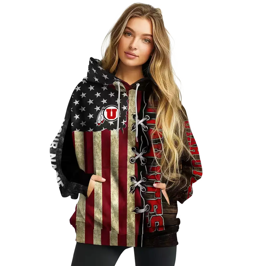 custom utah utes american pride hoodie high quality custom utah utes american pride hoodie high quality