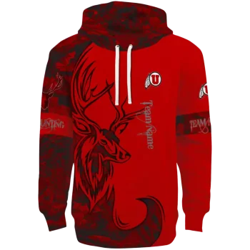 custom utah utes deer silhouette red hoodie best selling