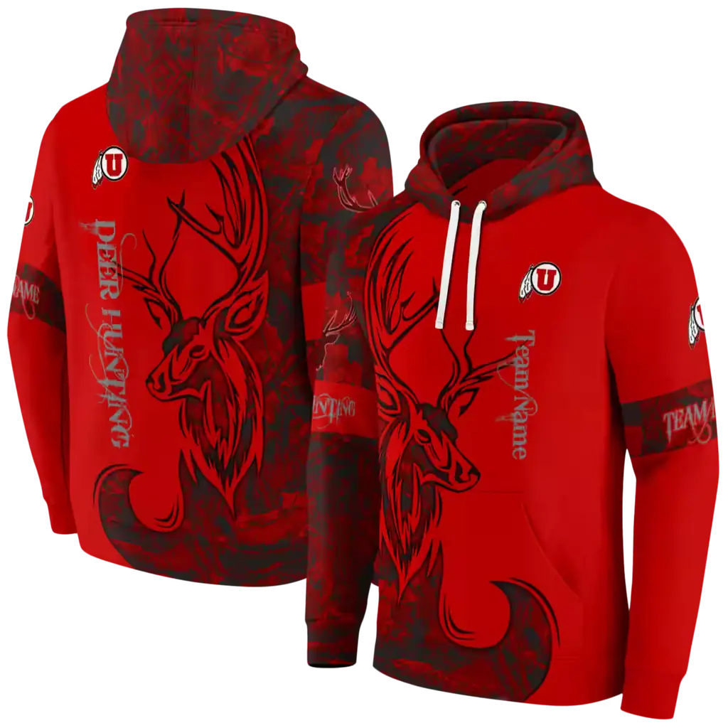 custom utah utes deer silhouette red hoodie fashion forward custom utah utes deer silhouette red hoodie fashion forward