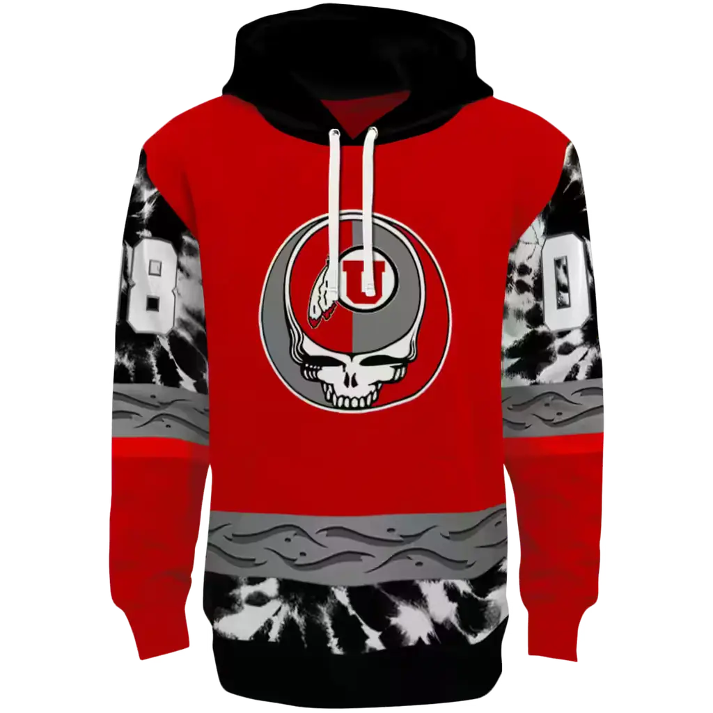 custom utah utes grateful vibes red hoodie best selling custom utah utes grateful vibes red hoodie best selling