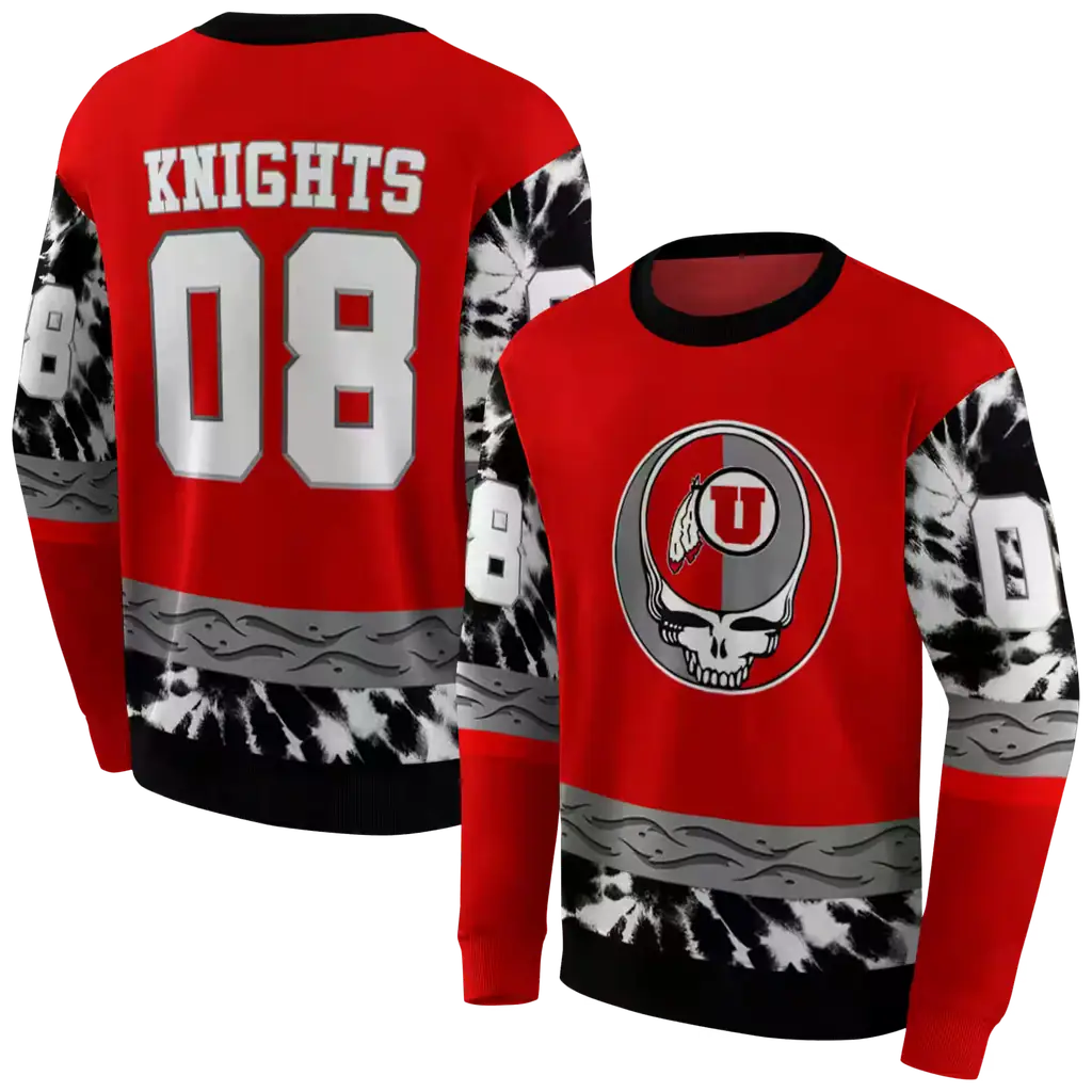 custom utah utes grateful vibes red hoodie premium grade custom utah utes grateful vibes red hoodie premium grade