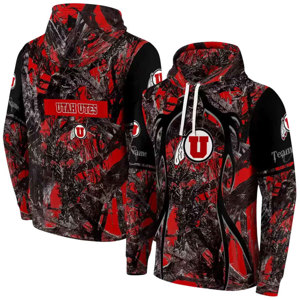 custom utah utes hunting theme red black hoodie fashion forward custom utah utes hunting theme red black hoodie fashion forward