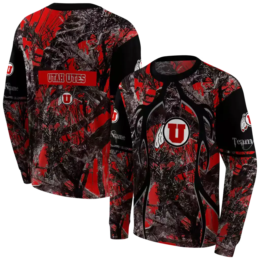 custom utah utes hunting theme red black hoodie premium grade custom utah utes hunting theme red black hoodie premium grade