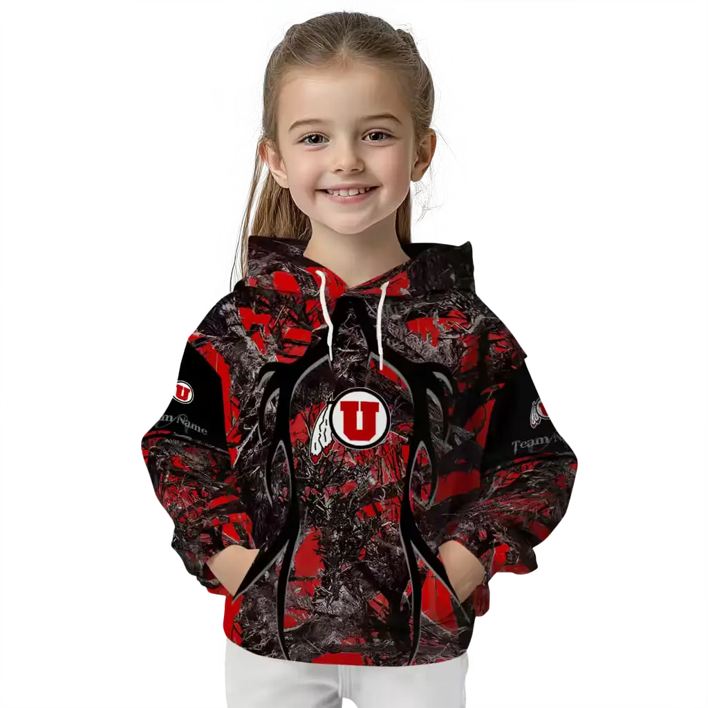 custom utah utes hunting theme red black hoodie top rated custom utah utes hunting theme red black hoodie top rated