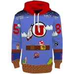 custom utah utes mario blue black hoodie best selling