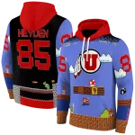 custom utah utes mario blue black hoodie best selling