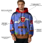 custom utah utes mario blue black hoodie best selling