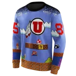 custom utah utes mario blue black hoodie best selling