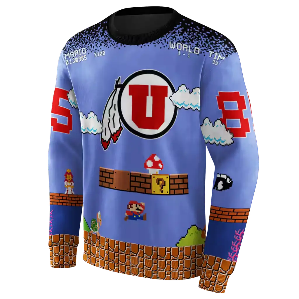 custom utah utes mario blue black hoodie new arrival custom utah utes mario blue black hoodie new arrival