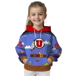 custom utah utes mario blue black hoodie best selling
