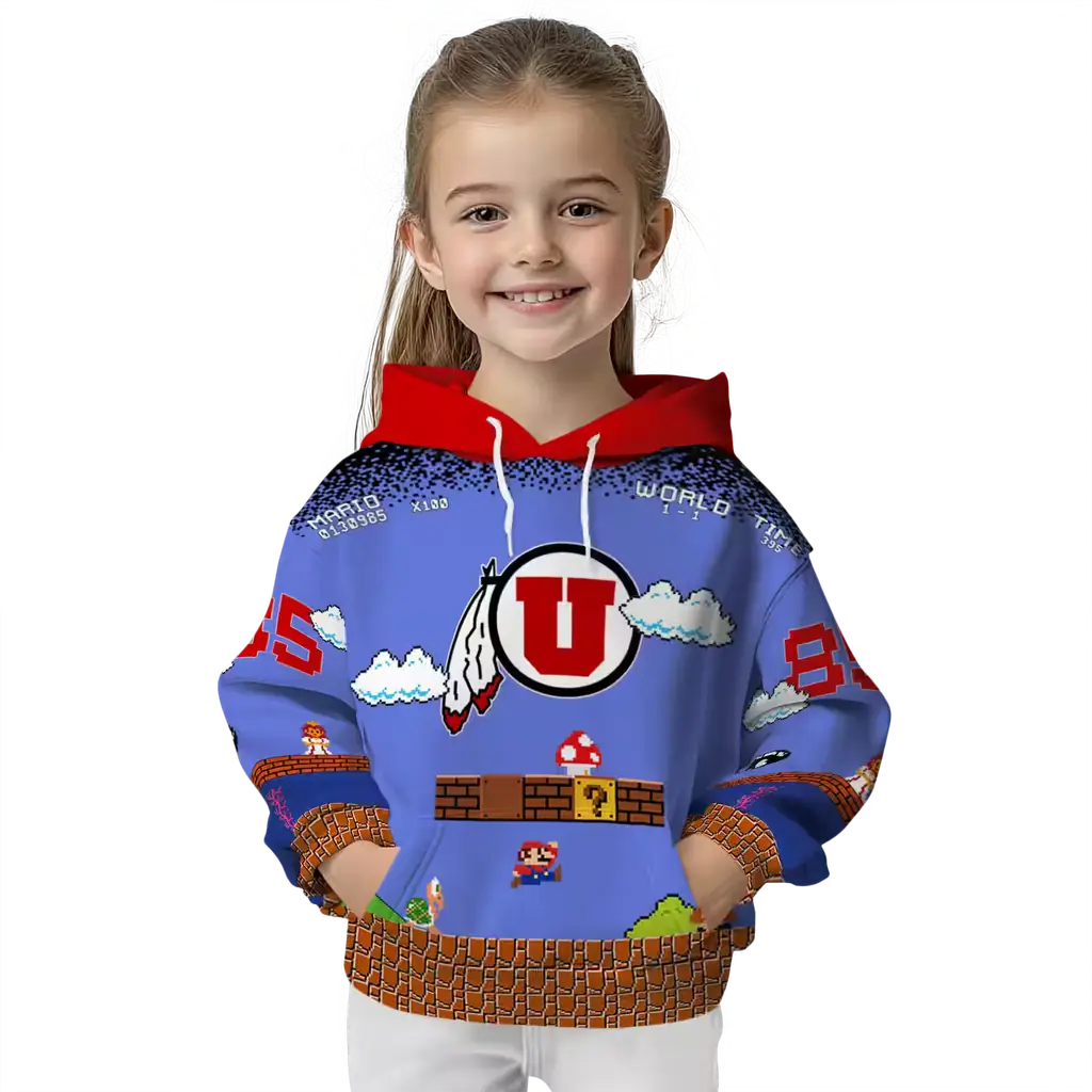 custom utah utes mario blue black hoodie top rated custom utah utes mario blue black hoodie top rated
