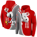 custom utah utes peeking snoopy red hoodie best selling