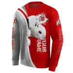 custom utah utes peeking snoopy red hoodie best selling