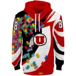 custom utah utes puzzle pieces red hoodie best selling
