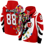custom utah utes puzzle pieces red hoodie best selling