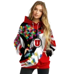 custom utah utes puzzle pieces red hoodie best selling