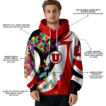 custom utah utes puzzle pieces red hoodie best selling