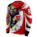 custom utah utes puzzle pieces red hoodie best selling