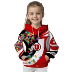 custom utah utes puzzle pieces red hoodie best selling