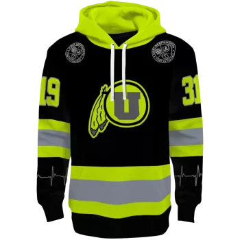 custom utah utes safety motif black neon green hoodie best selling