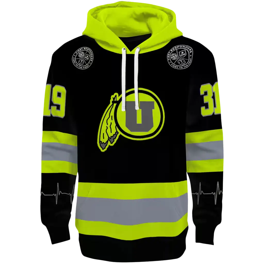 custom utah utes safety motif black neon green hoodie best selling custom utah utes safety motif black neon green hoodie best selling
