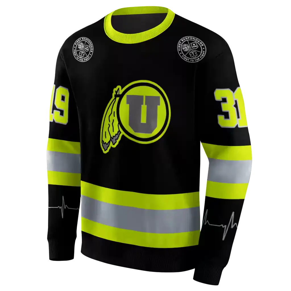 custom utah utes safety motif black neon green hoodie new arrival custom utah utes safety motif black neon green hoodie new arrival
