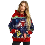 custom utah utes spongebob patrick star red navy hoodie best selling