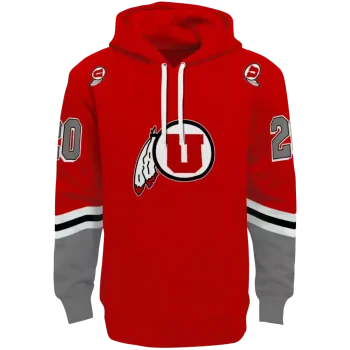 custom utah utes striped sleeves red hoodie best selling