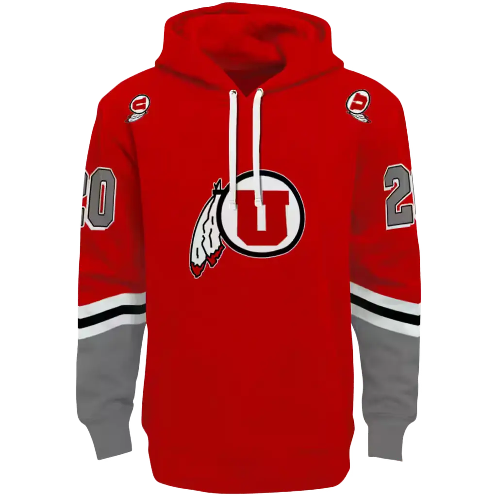 custom utah utes striped sleeves red hoodie best selling custom utah utes striped sleeves red hoodie best selling