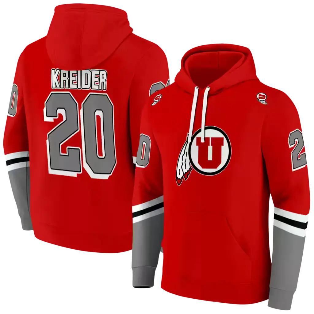 custom utah utes striped sleeves red hoodie fashion forward custom utah utes striped sleeves red hoodie fashion forward