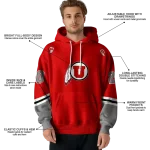 custom utah utes striped sleeves red hoodie best selling