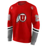 custom utah utes striped sleeves red hoodie best selling
