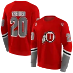 custom utah utes striped sleeves red hoodie best selling