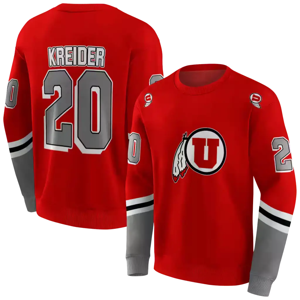 custom utah utes striped sleeves red hoodie premium grade custom utah utes striped sleeves red hoodie premium grade